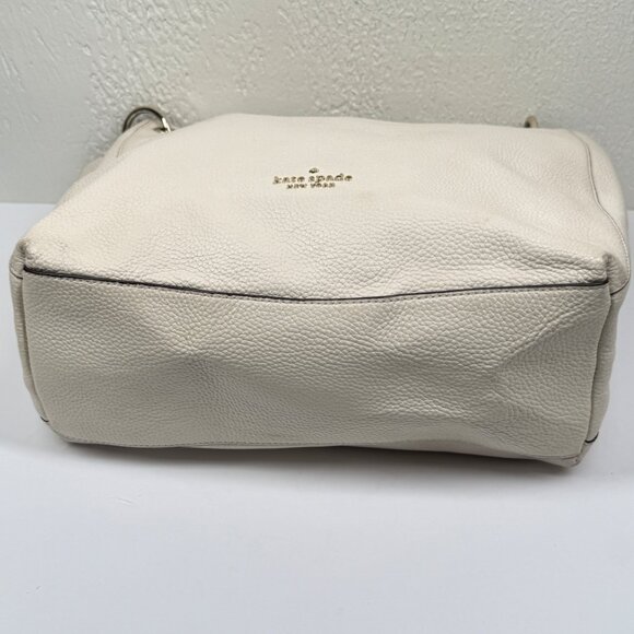 Kate Spade Kat Shoulder Bag Off White Pebbled Leather Slouchy Hobo - Picture 6 of 14